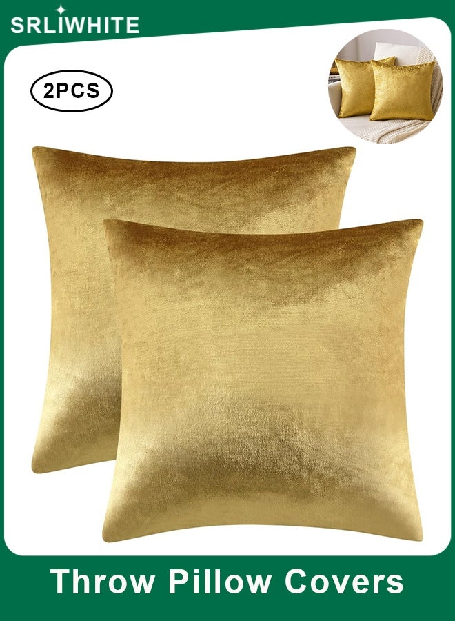 اسرلي وايت أغطية وسائد زينة مخملية ذهبية - Image 1